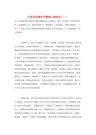 公务员纪律作风整顿心得体会