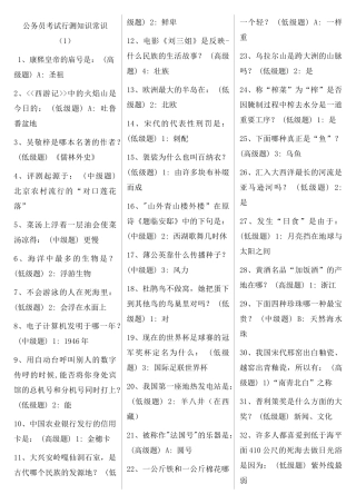 公务员行测知识点总结