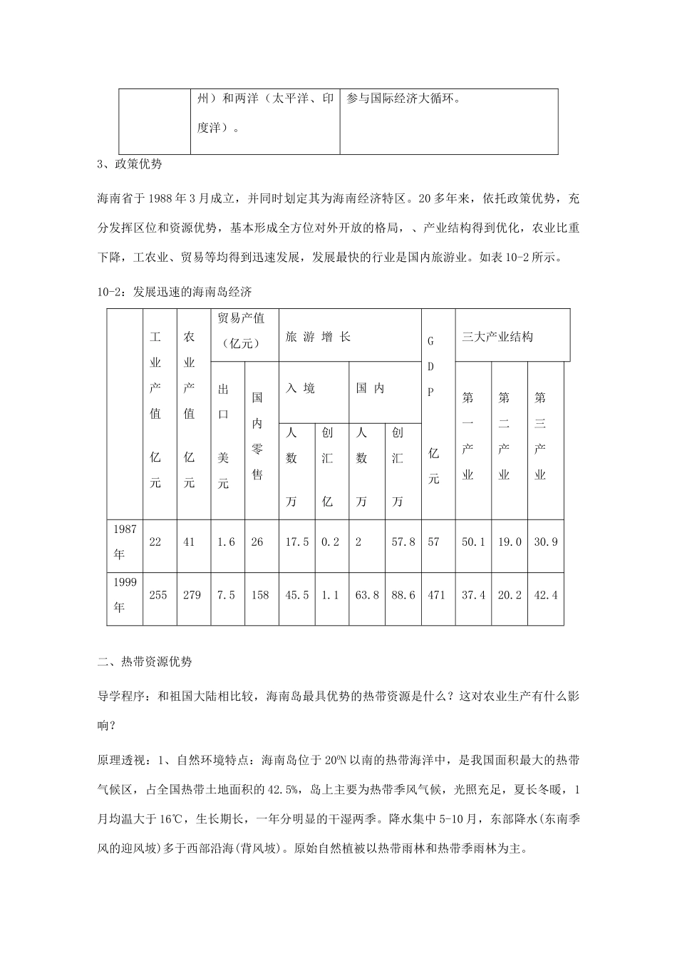高中地理：10.1《海南岛开发的地理背景》学案（旧人教版选修2）_第3页