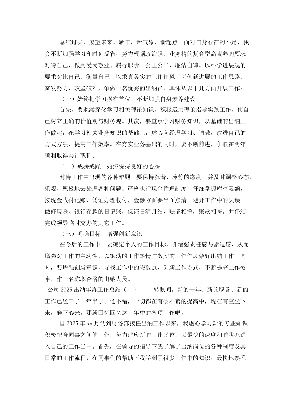 公司2025出纳年终工作总结_第3页