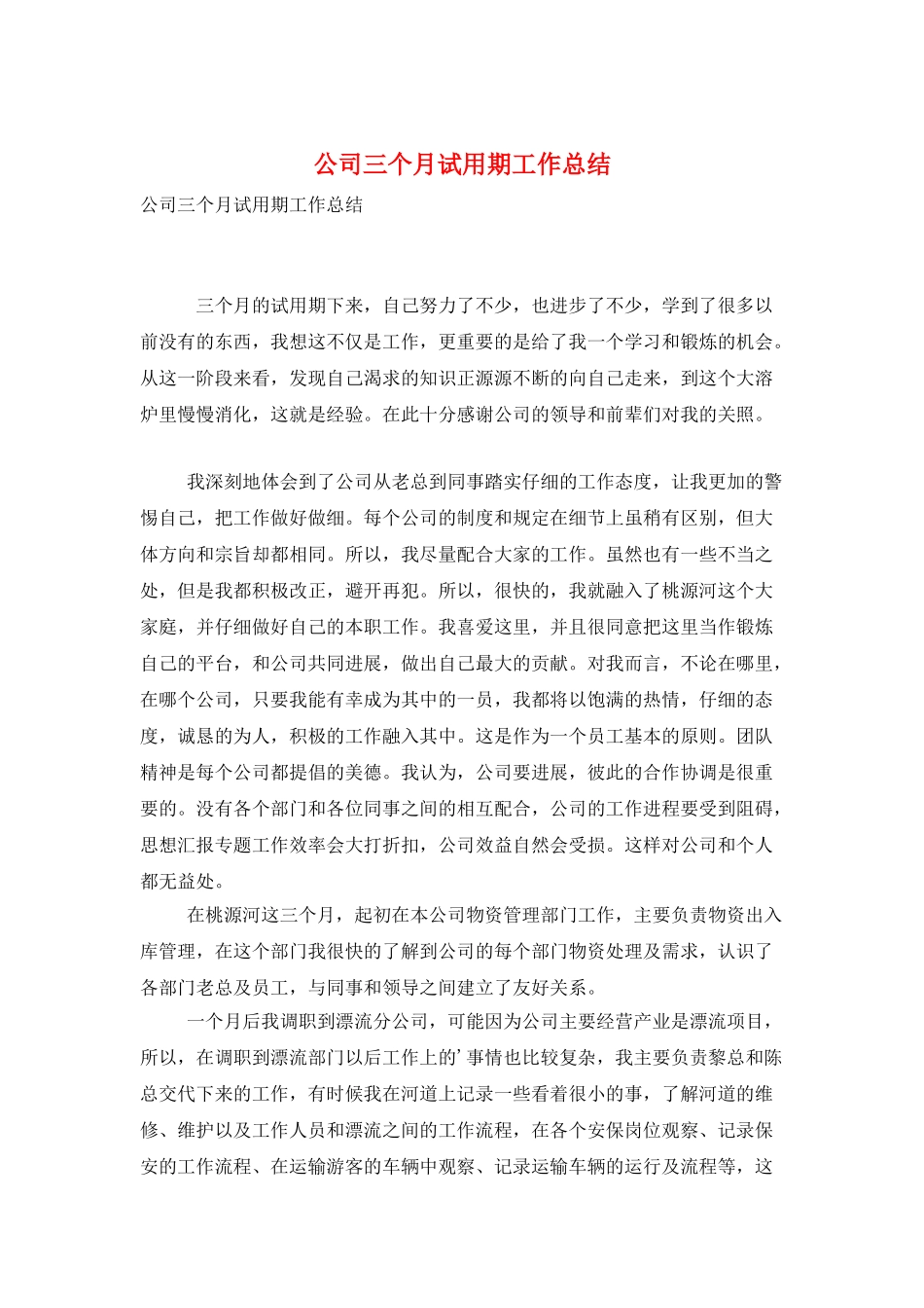 公司三个月试用期工作总结_第1页
