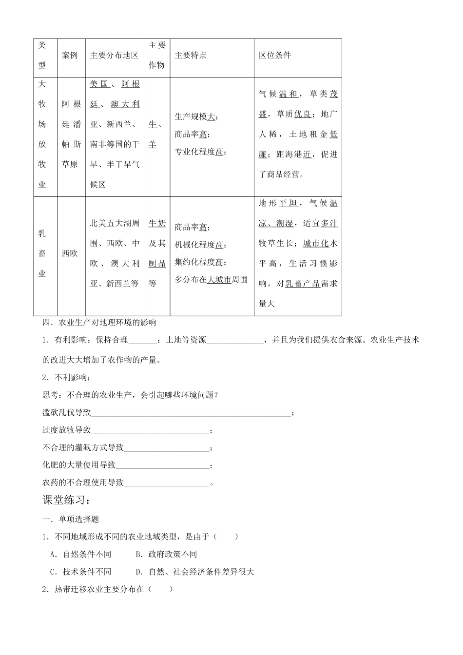 高中地理8.农业生产与地理环境2鲁教版必修2_第2页