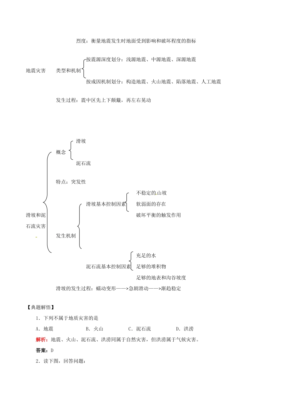 高中地理：21《地质灾害》学案鲁教版选修5_第2页