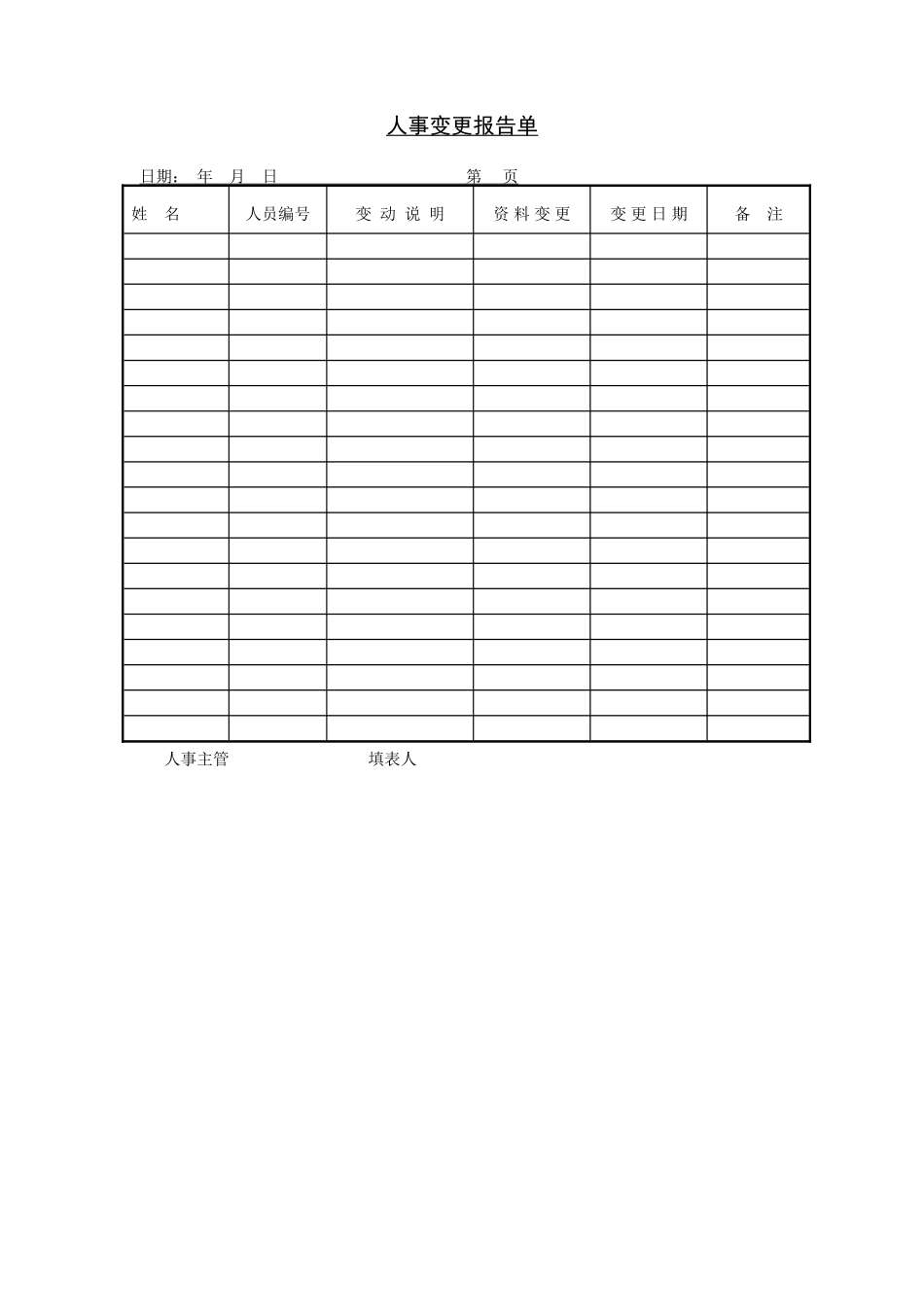 公司人事动态管理表格大全_第2页