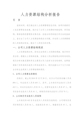 公司人力资源结构分析