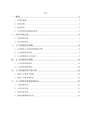 公司人力资源规划方案