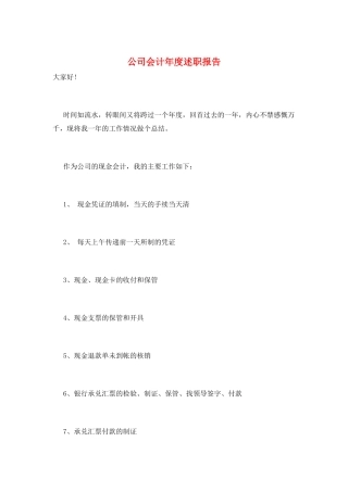 公司会计年度述职报告
