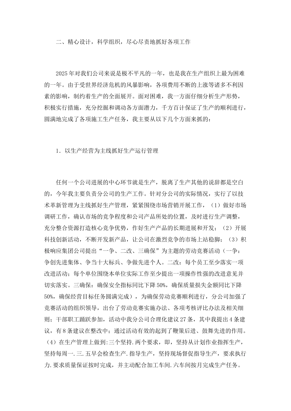 公司副经理年度工作总结_第2页