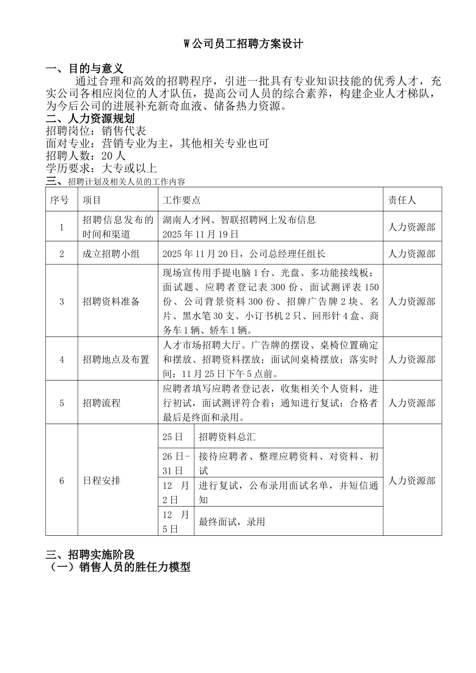 公司员工招聘方案设计,_第1页