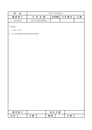公司员工职务等级规定