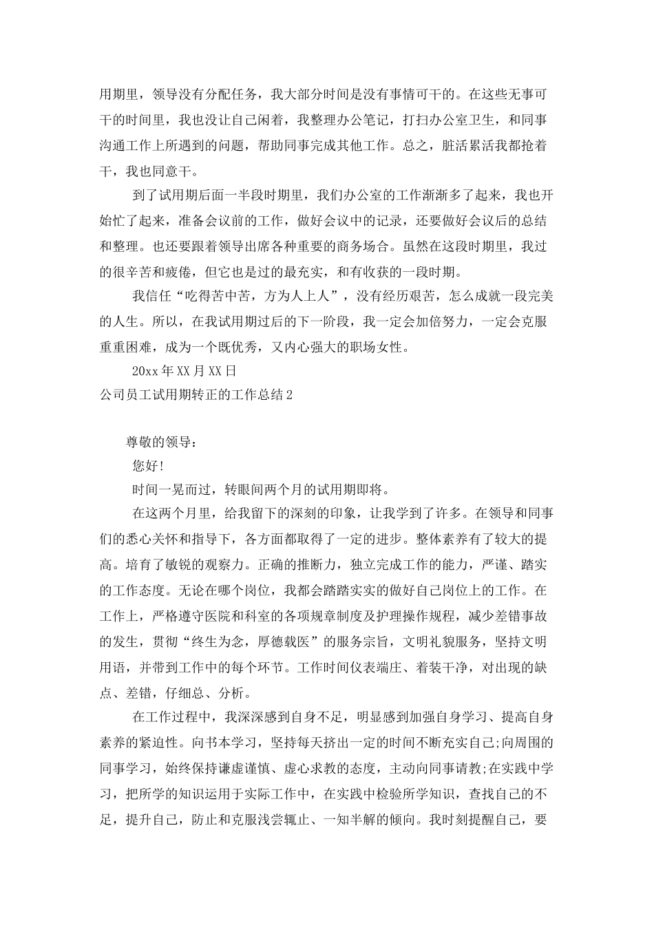 公司员工试用期转正的工作总结_第2页