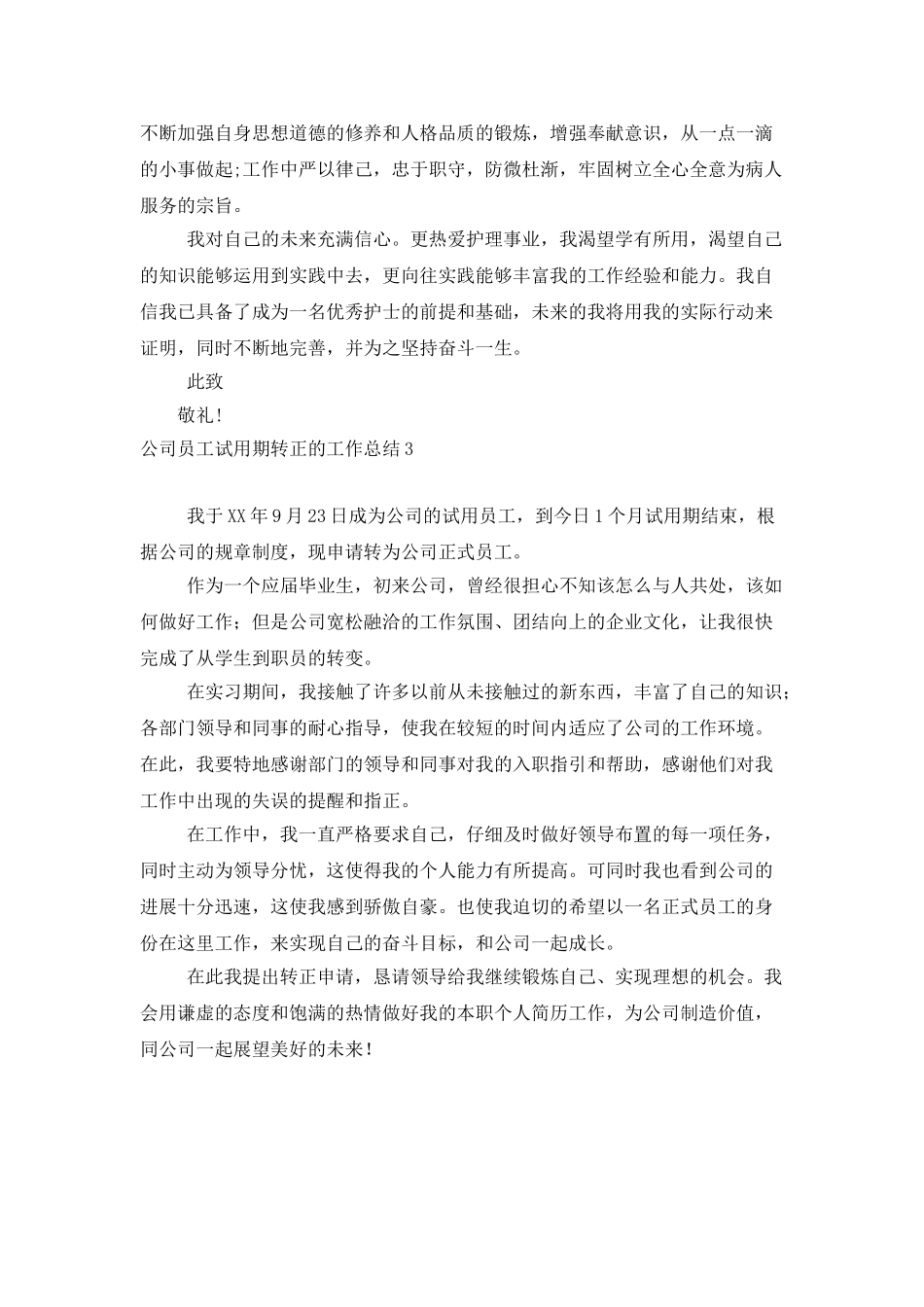公司员工试用期转正的工作总结_第3页