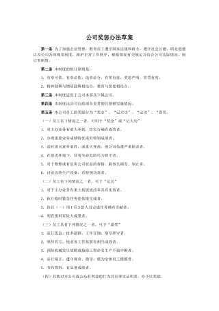 公司奖惩办法草案最终效果