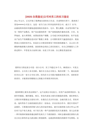 公司对员工的实习鉴定
