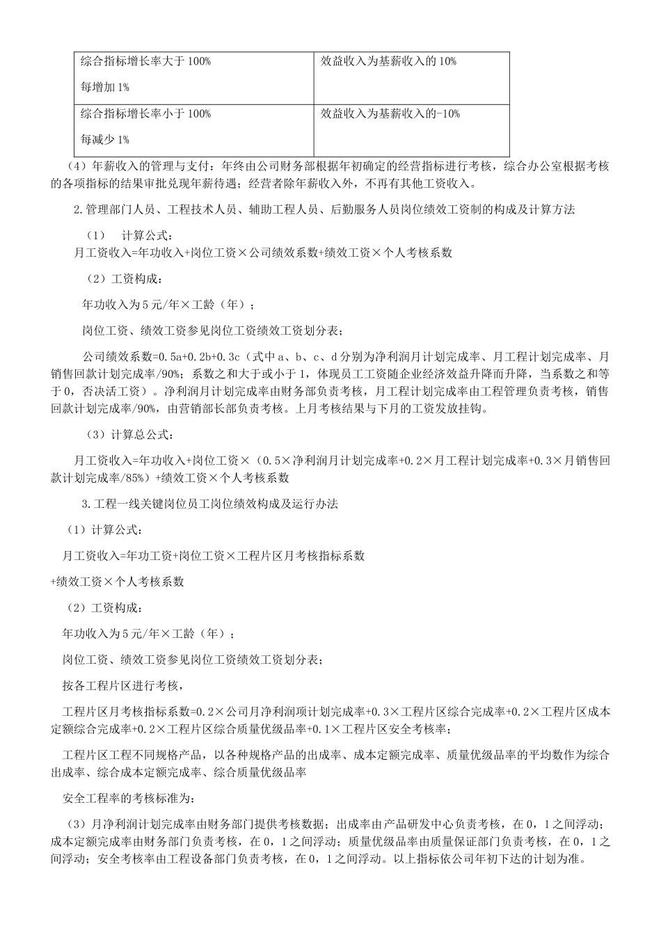 公司岗位绩效工资实施方案_第3页