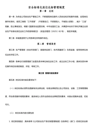公司岗位达标管理制度