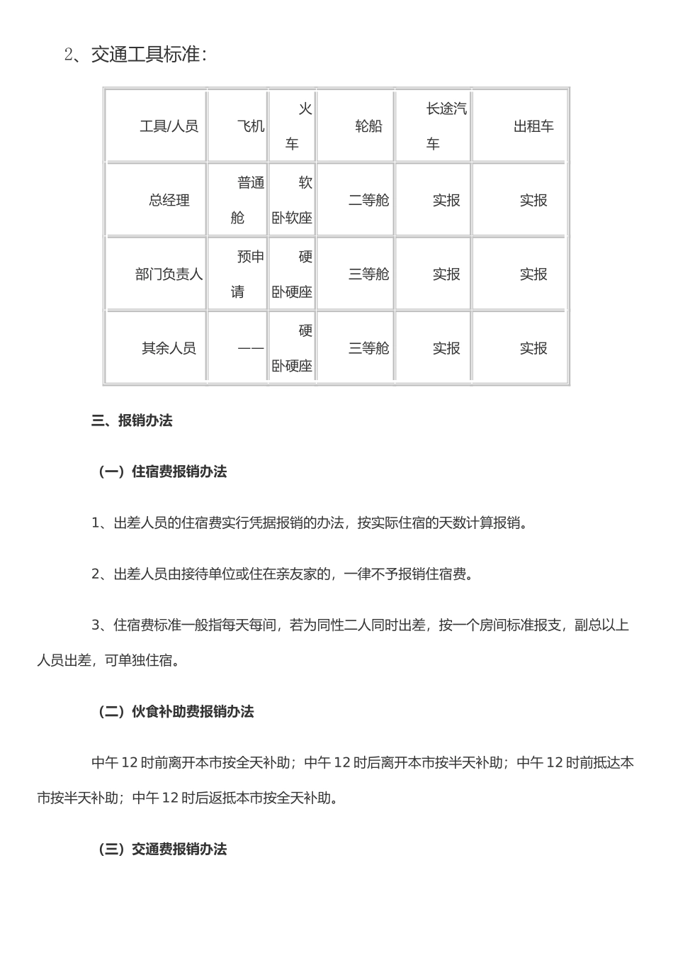公司差旅费管理制度(通用)_第2页