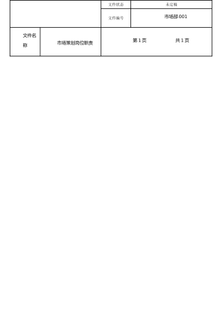 公司市场策划岗位职责