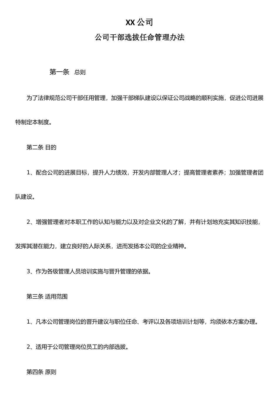 公司干部选拔任命管理办法_第1页