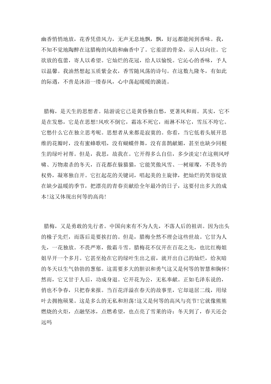 关于写梅花的随笔_第3页