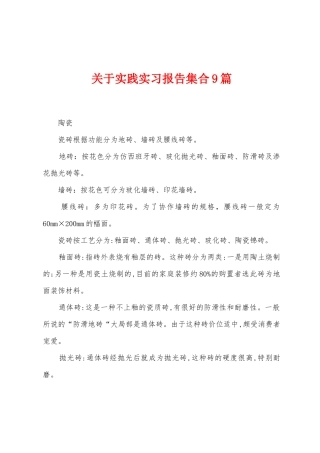关于实践实习报告集合9篇