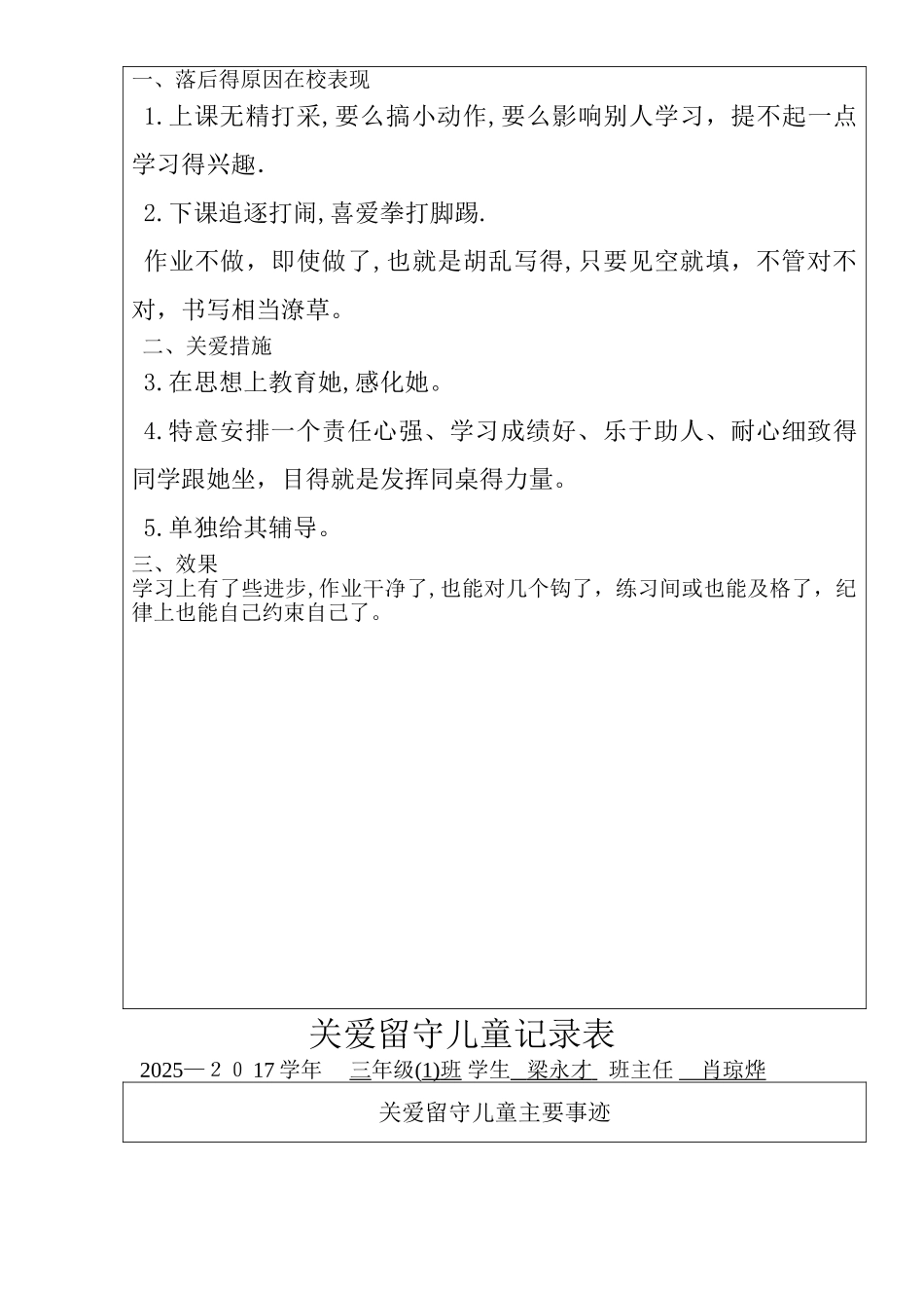 关爱留守儿童记录表_第2页
