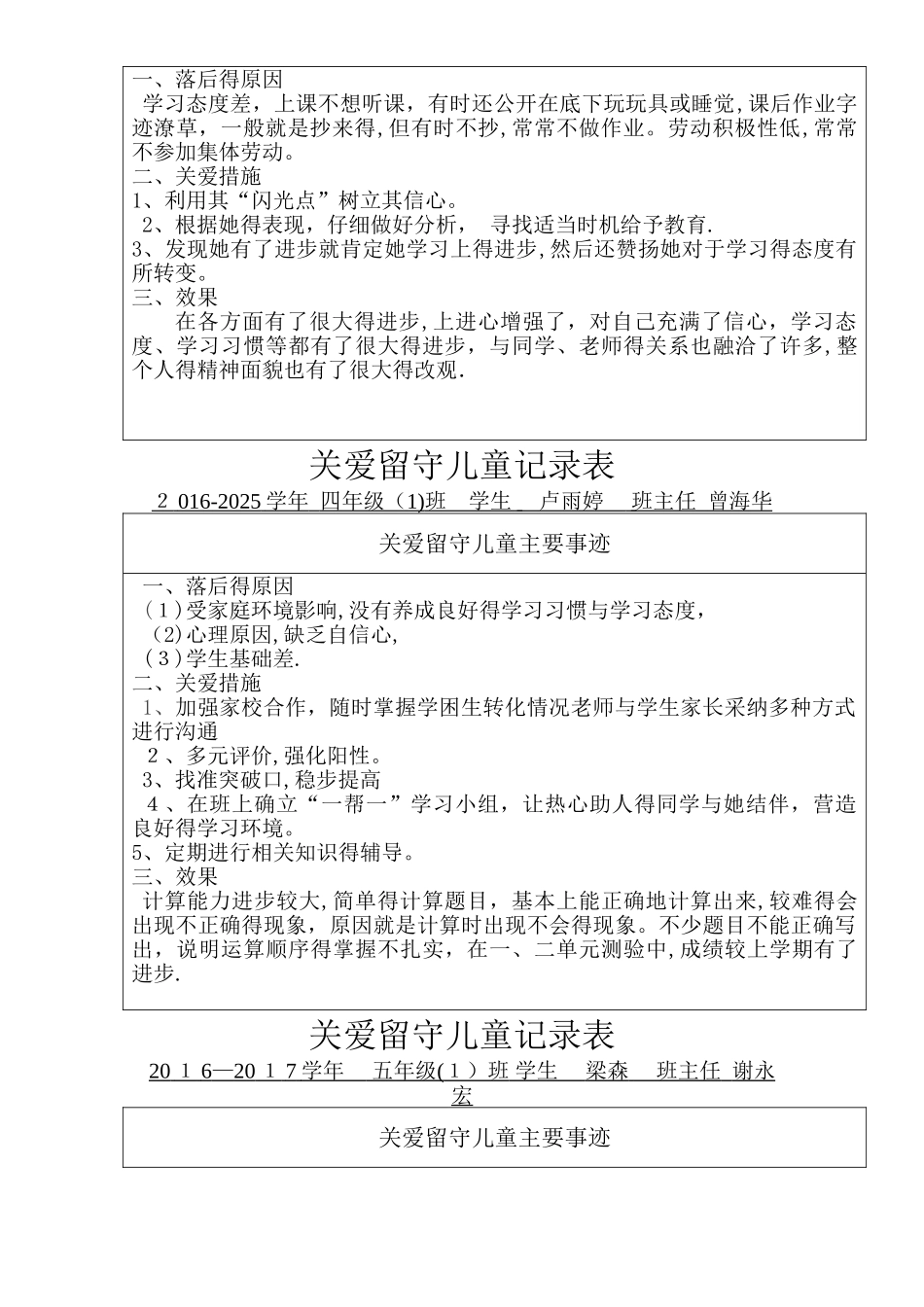 关爱留守儿童记录表_第3页