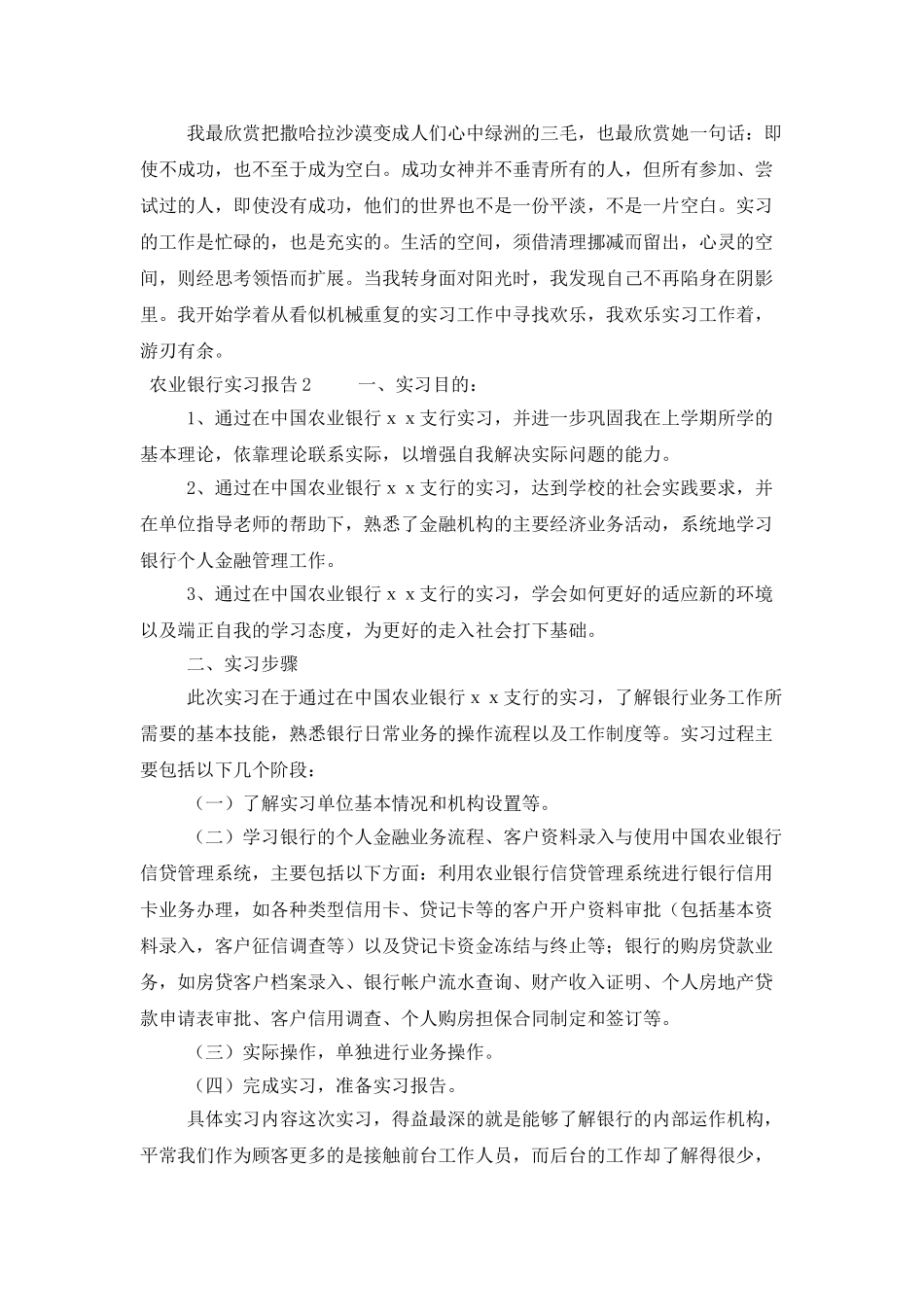 农业银行实习报告范文2000字_第3页