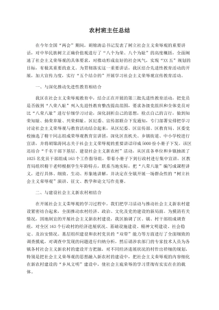 农村班主任总结