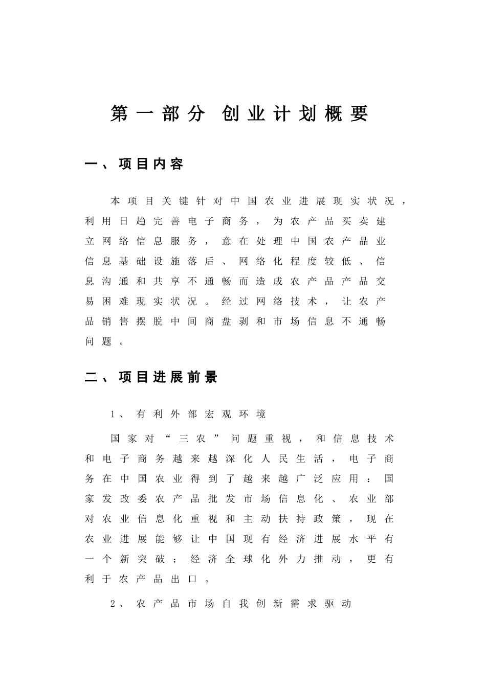 农村电子商务综合项目专题计划书模板_第2页