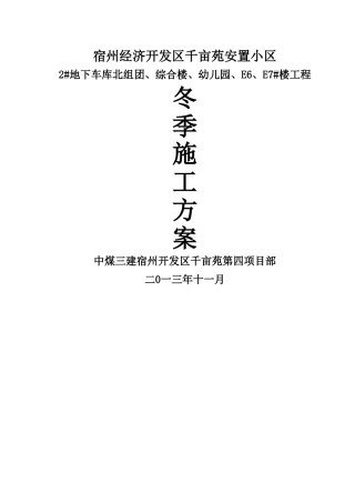 冬季施工方案(主体结构)