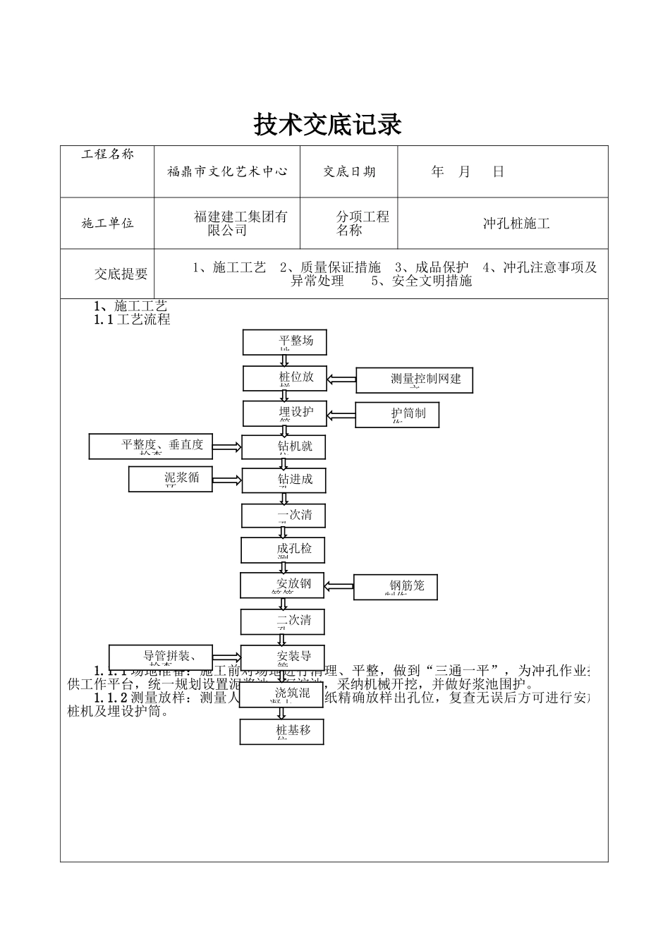 冲孔灌注桩技术交底_第1页