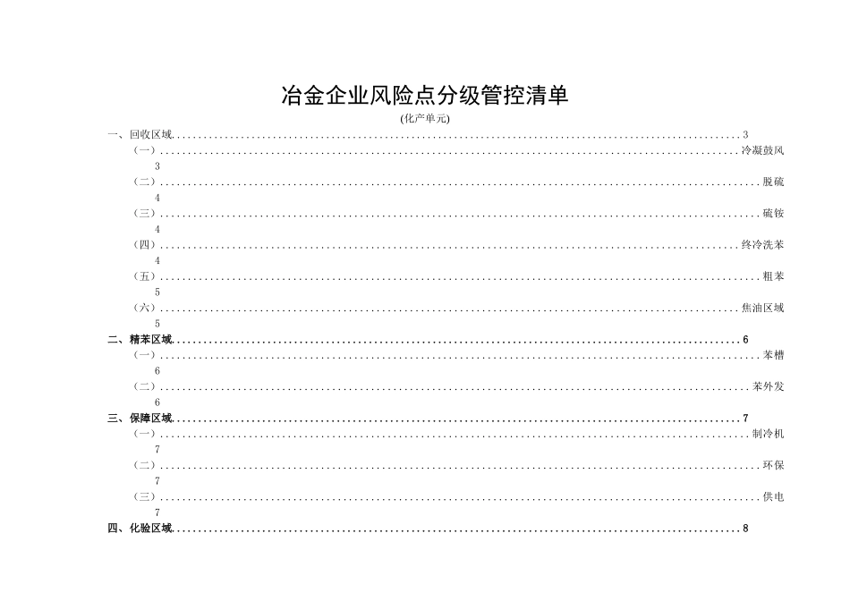 冶金企业风险点分级管控清单_第1页