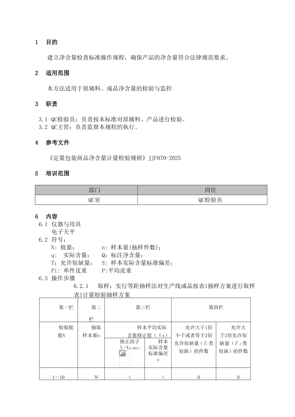 净含量检查法标准操作规程_第2页
