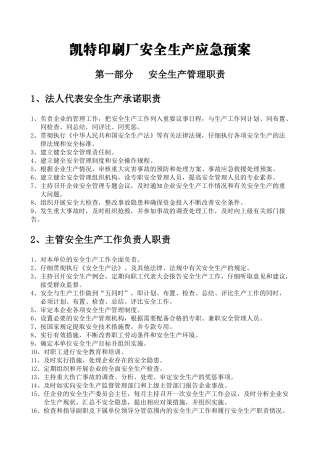 凯特安全生产应急预案