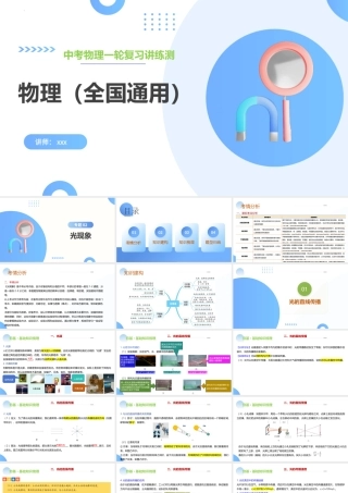 2026年中考物理一轮复习讲-练-测专题02  光现象(核心知识精讲课件）