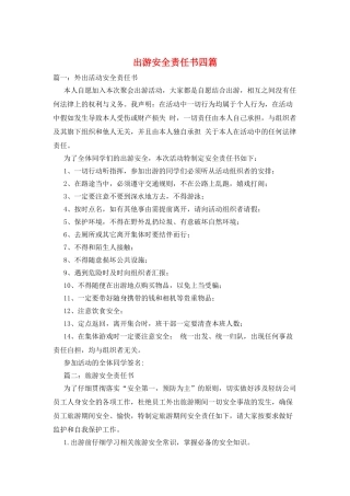 出游安全责任书四篇
