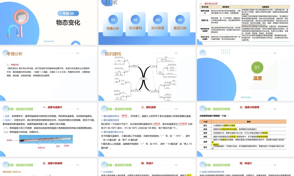 2026年中考物理一轮复习讲-练-测专题04  物态变化(核心知识精讲课件）