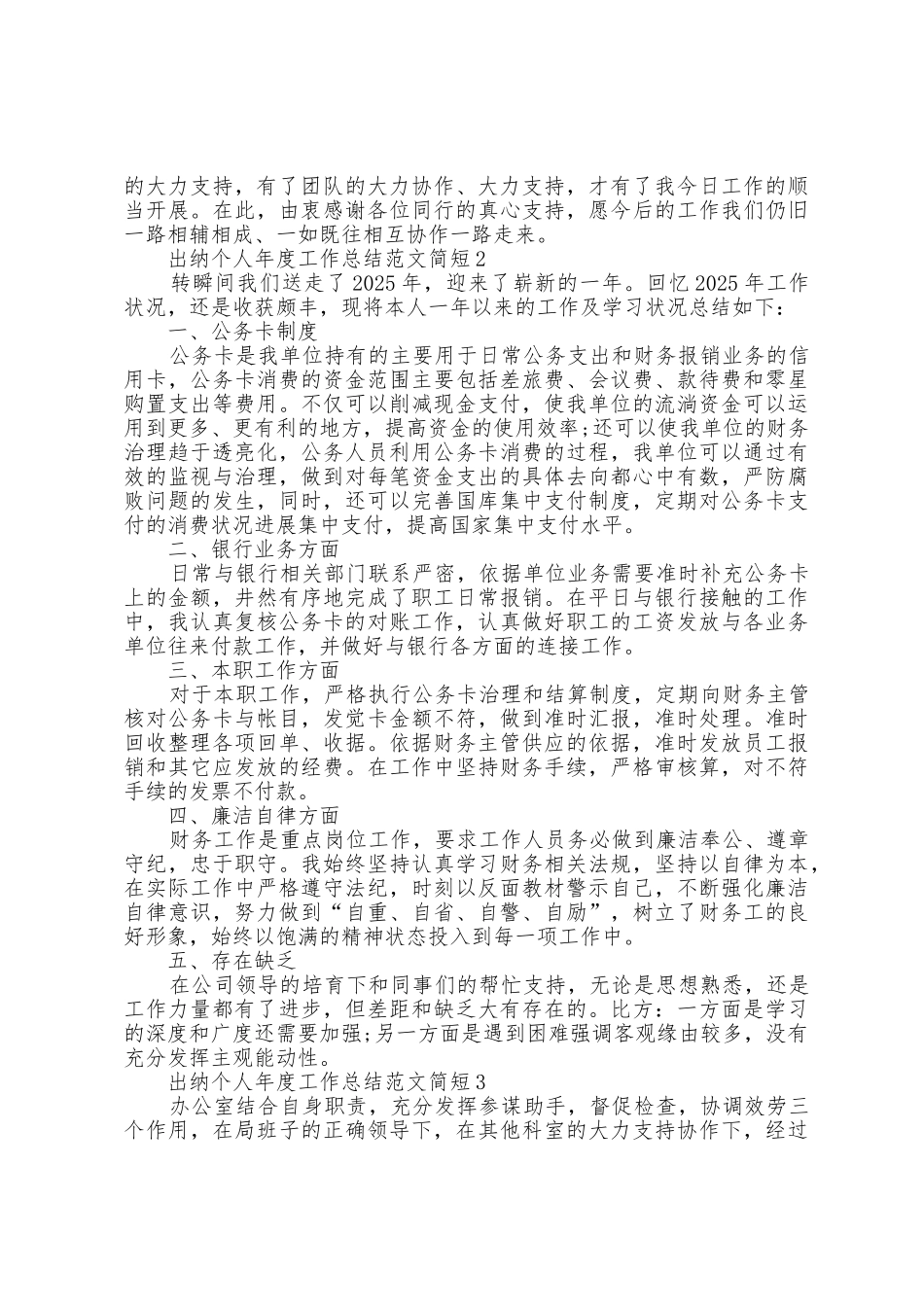 出纳个人年度工作总结范文简短5篇_第2页