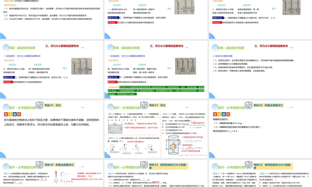 2026年中考物理一轮复习讲-练-测专题11  浮力（课件）