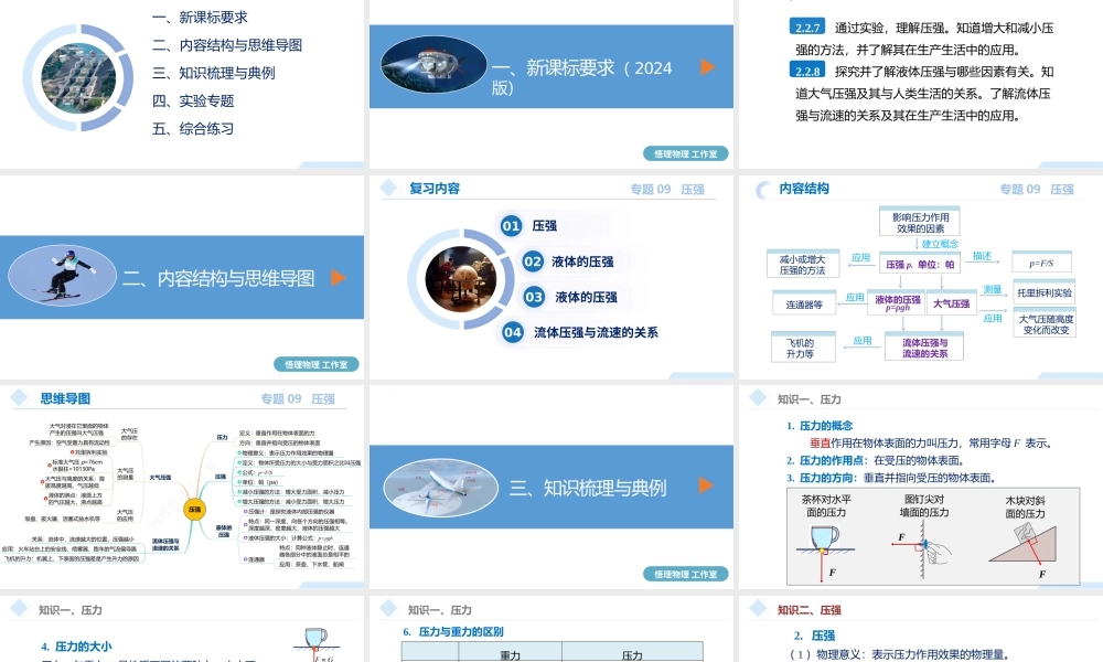 2026年中考物理一轮复习重难点一遍过专题09 压强（课件）
