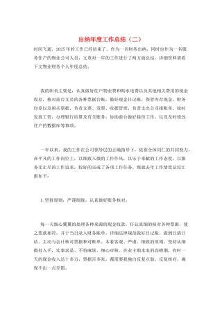 出纳年度工作总结(二)