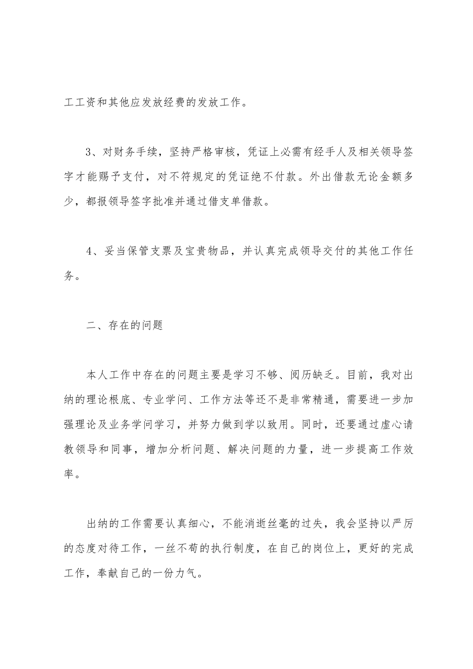 出纳月工作总结_第2页