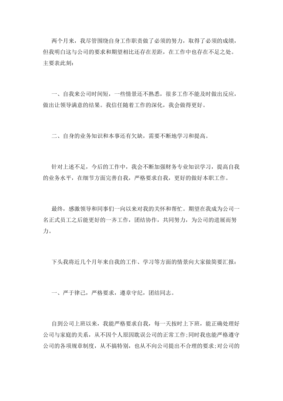 出纳试用期工作总结(五)_第2页