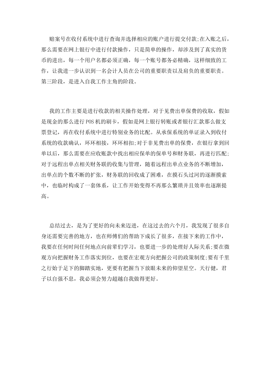 出纳试用期工作总结(六)_第2页