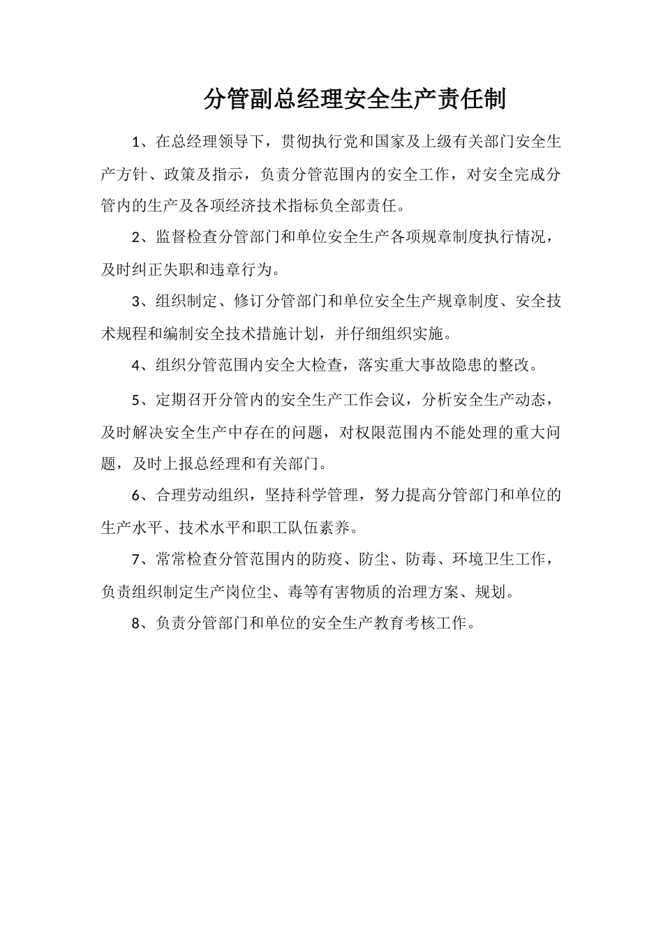 分管副总经理安全生产责任制_第1页