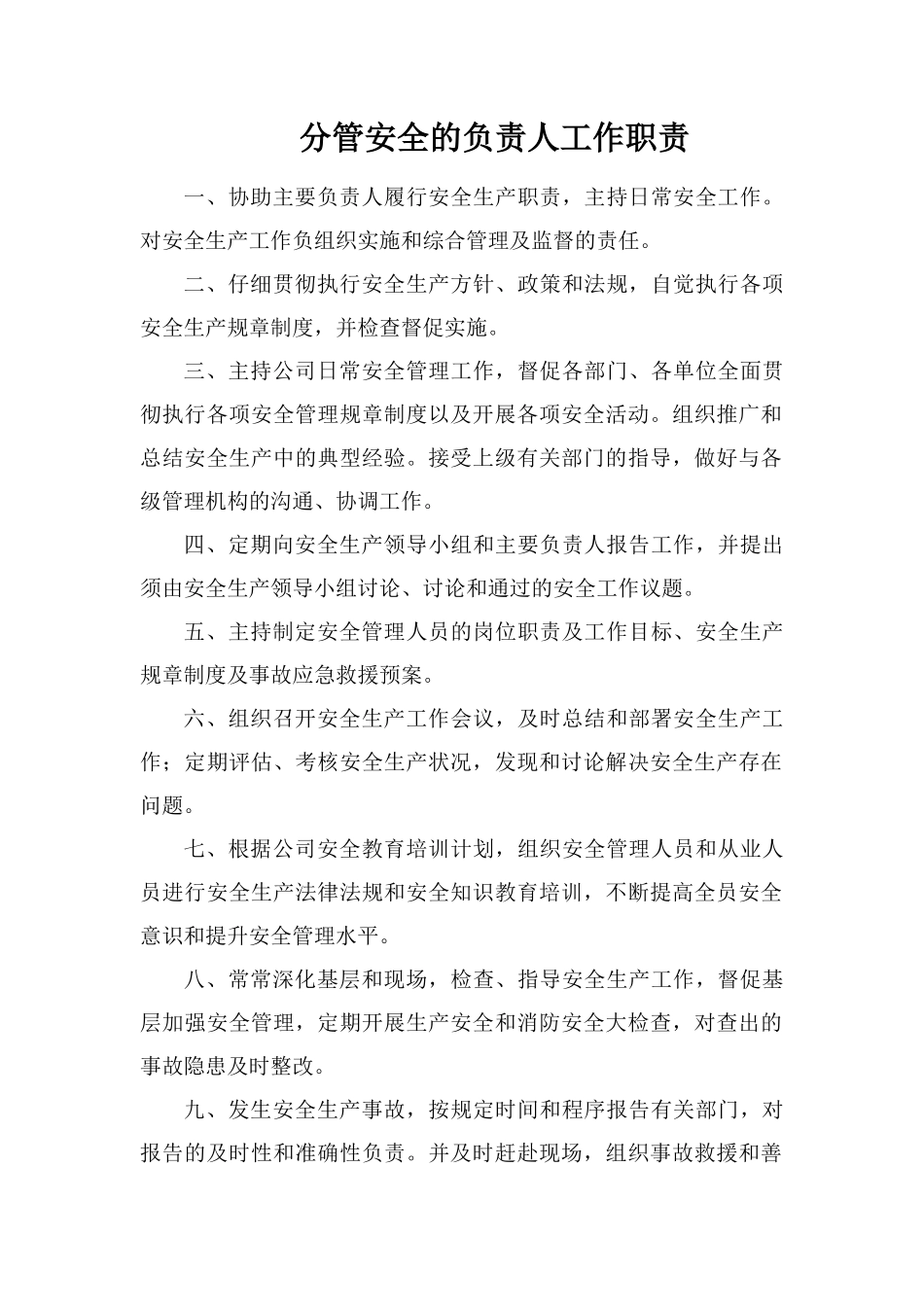 分管安全的负责人工作职责_第1页
