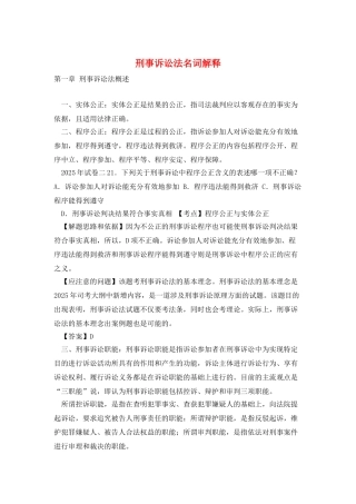 刑事诉讼法名词解释