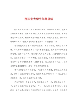 刚毕业大学生年终总结