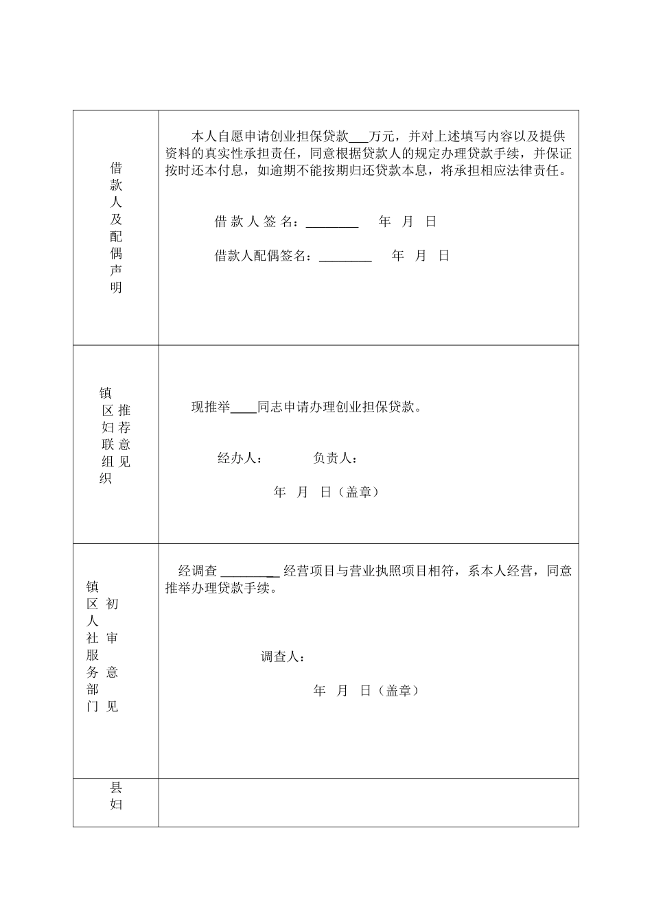创业担保贷款申请表_第3页